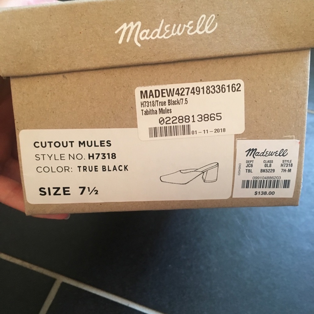 Madewell Tabitha Mule 7.5 NEW Black Suede - Picture 5 of 5